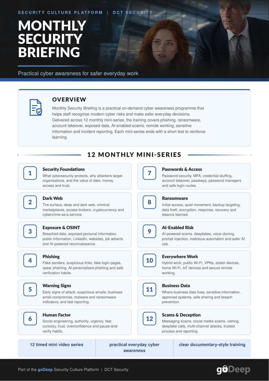 Monthly Security Briefing brochure cover